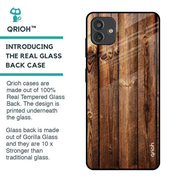 Timber Printed Glass Case for Samsung Galaxy M13 5G on Sale