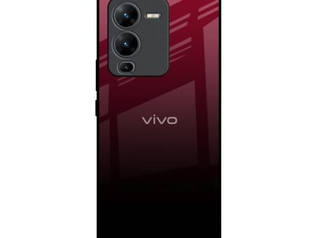 Wine Red Glass Case For Vivo V25 Pro Cheap