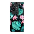 Tropical Leaves & Pink Flowers Glass case for Vivo iQOO 11 Hot on Sale