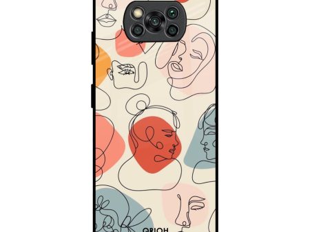 Abstract Faces Glass Case for Poco X3 Pro Online now