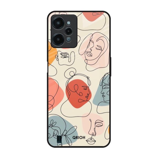 Abstract Faces Glass Case for Realme C31 Online Hot Sale