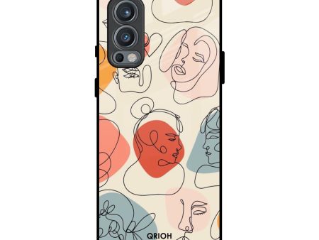 Abstract Faces Glass Case for OnePlus Nord 2 Discount