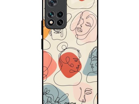 Abstract Faces Glass Case for Mi 11i HyperCharge For Cheap