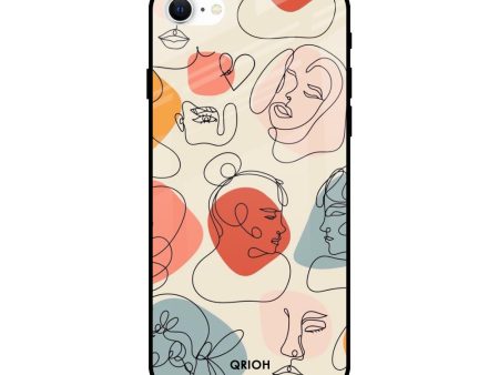 Abstract Faces Glass Case for Apple iPhone SE 2022 Supply