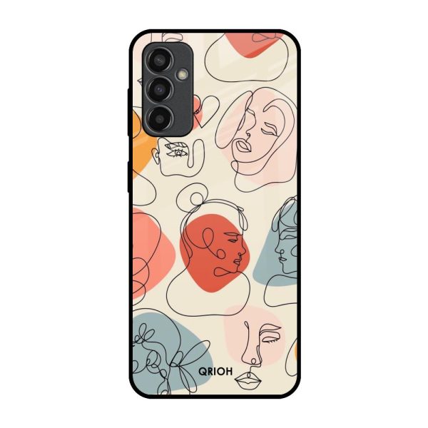 Abstract Faces Glass Case for Samsung Galaxy F13 Fashion