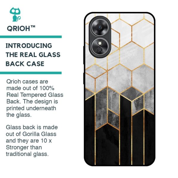 Tricolor Pattern Glass Case for OPPO A17 Discount