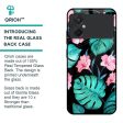 Tropical Leaves & Pink Flowers Glass case for Poco M5 For Cheap