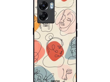 Abstract Faces Glass Case for Oppo K10 5G on Sale