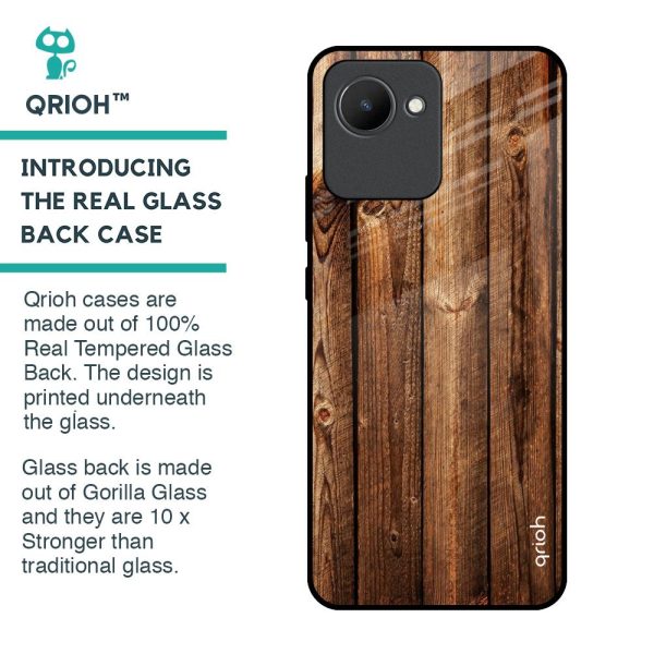 Timber Printed Glass Case for Realme C30 For Sale