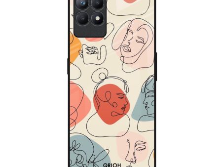 Abstract Faces Glass Case for Realme Narzo 50 For Cheap