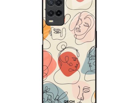 Abstract Faces Glass Case for Oppo A54 Online Hot Sale