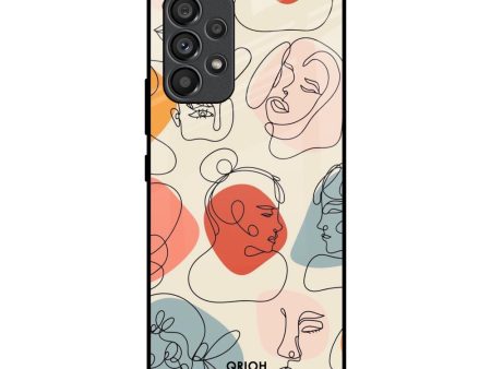 Abstract Faces Glass Case for Samsung Galaxy A53 5G Sale