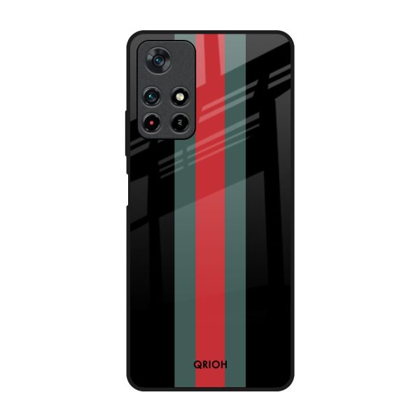 Vertical Stripes Glass Case for Redmi Note 11T 5G Hot on Sale