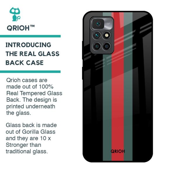 Vertical Stripes Glass Case for Redmi 10 Prime Online now