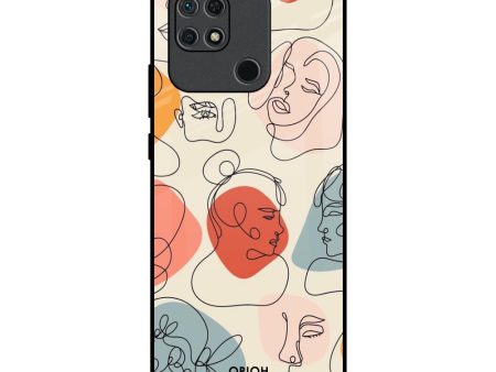 Abstract Faces Glass Case for Redmi 10 Cheap