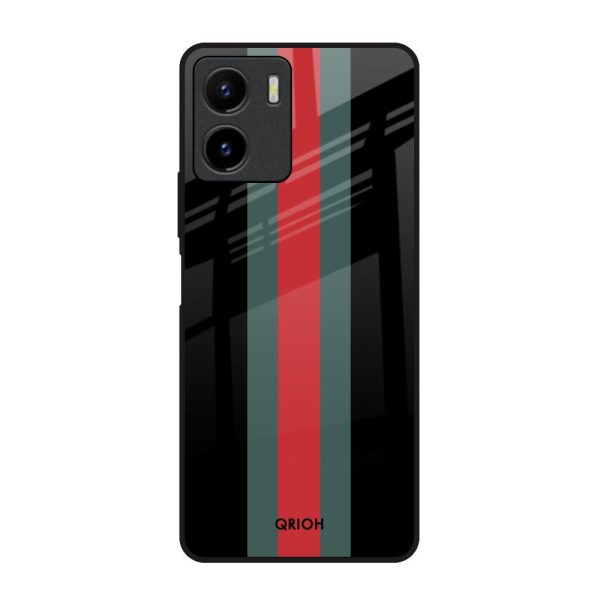 Vertical Stripes Glass Case for Vivo Y15s For Sale