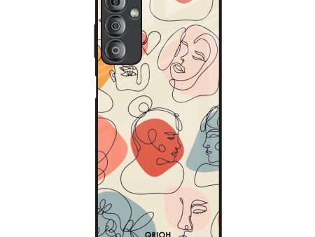 Abstract Faces Glass Case for Samsung Galaxy F23 5G For Cheap