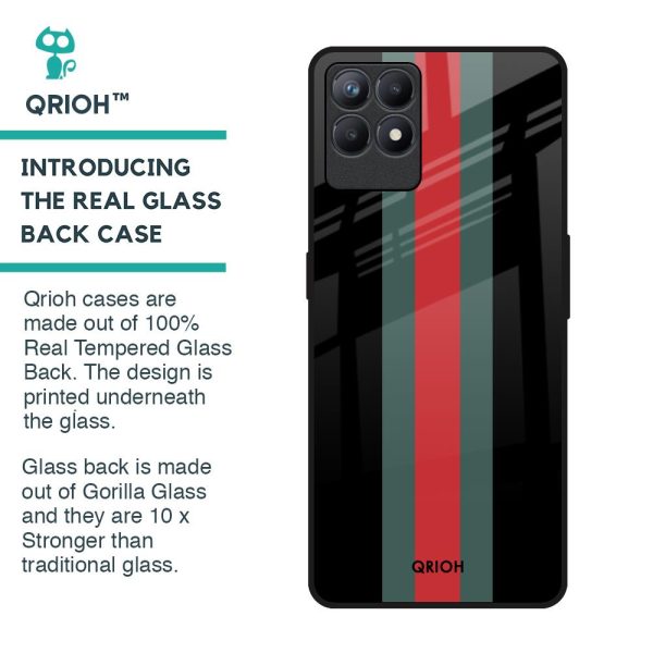 Vertical Stripes Glass Case for Realme Narzo 50 Online