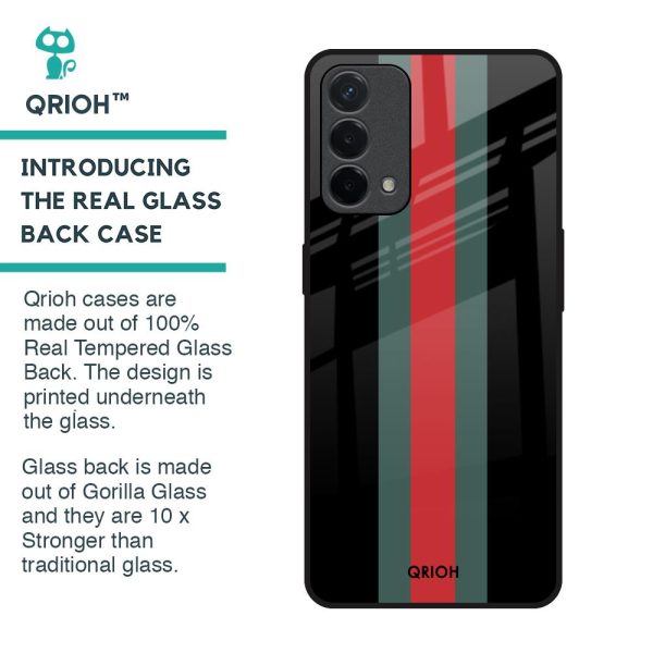 Vertical Stripes Glass Case for Oppo F19 Discount