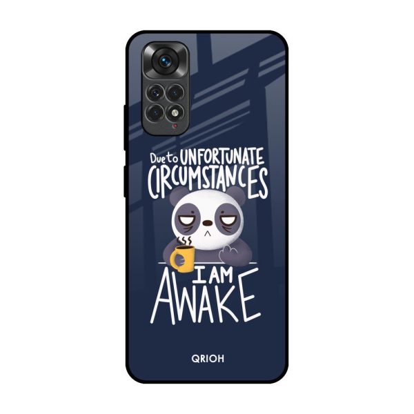 Struggling Panda Glass Case for Redmi Note 11 Online Sale