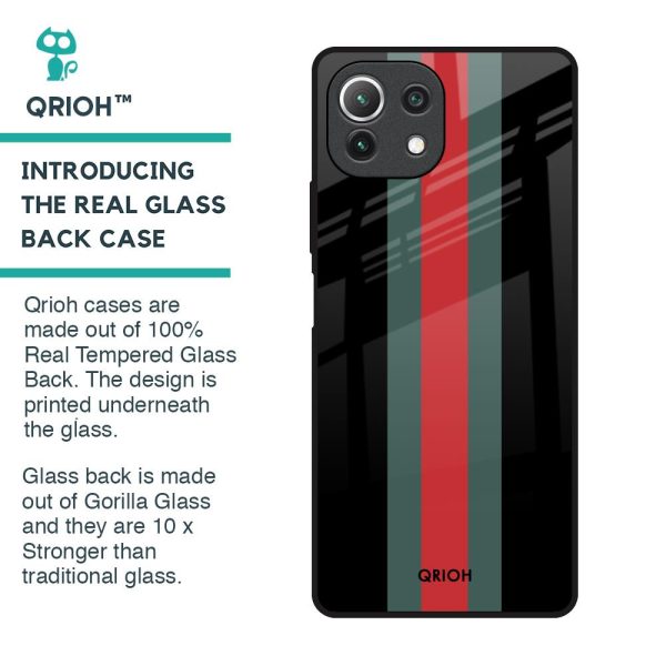 Vertical Stripes Glass Case for Mi 11 Lite NE 5G For Cheap