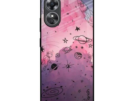 Space Doodles Glass Case for OPPO A17 Fashion