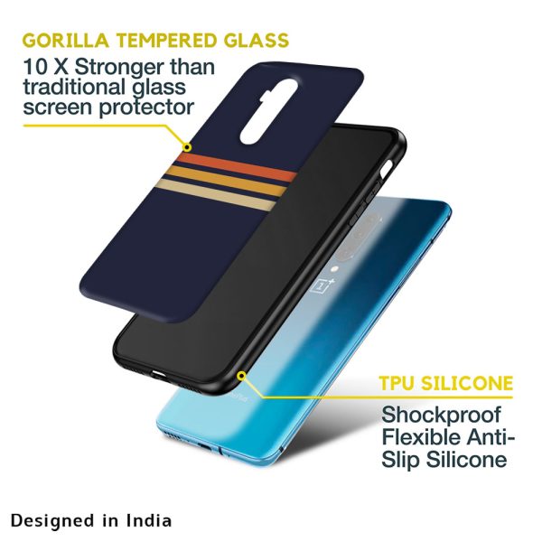 Tricolor Stripes Glass Case For OnePlus 10T 5G Discount