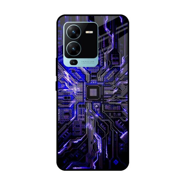 Techno Color Pattern Glass Case For Vivo V25 Pro on Sale