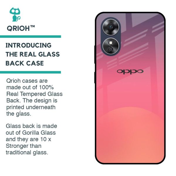 Sunset Orange Glass Case for OPPO A17 Fashion