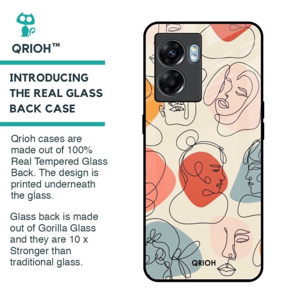 Abstract Faces Glass Case for Oppo K10 5G on Sale