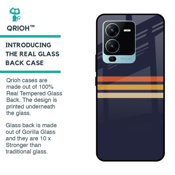 Tricolor Stripes Glass Case For Vivo V25 Pro For Discount