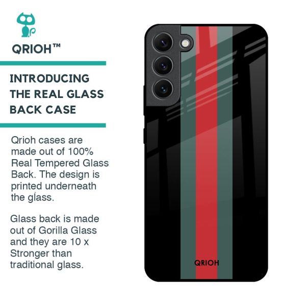 Vertical Stripes Glass Case for Samsung Galaxy S22 Plus 5G For Sale