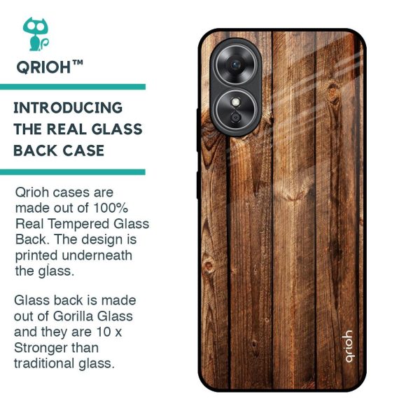 Timber Printed Glass Case for OPPO A17 Cheap