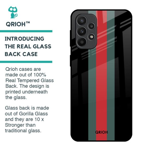 Vertical Stripes Glass Case for Samsung Galaxy A23 Online Sale