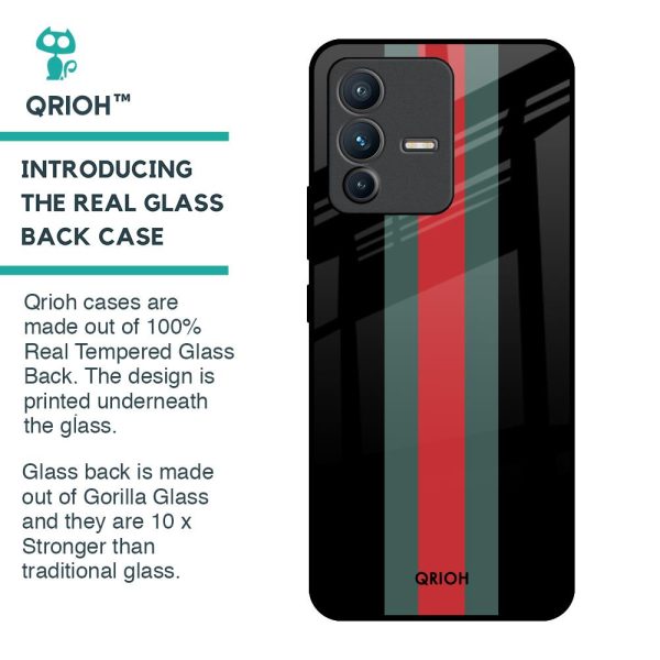 Vertical Stripes Glass Case for Vivo V23 Pro 5G Online Hot Sale