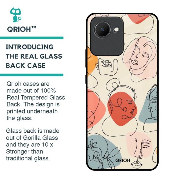 Abstract Faces Glass Case for Realme C30 Cheap