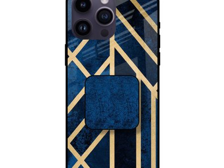 Abstract Blue Glass case with Square Phone Grip Combo Online Sale