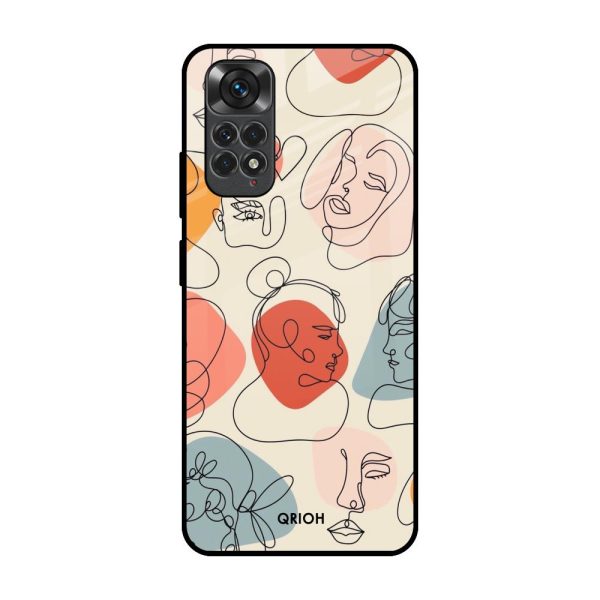 Abstract Faces Glass Case for Redmi Note 11S Online Hot Sale