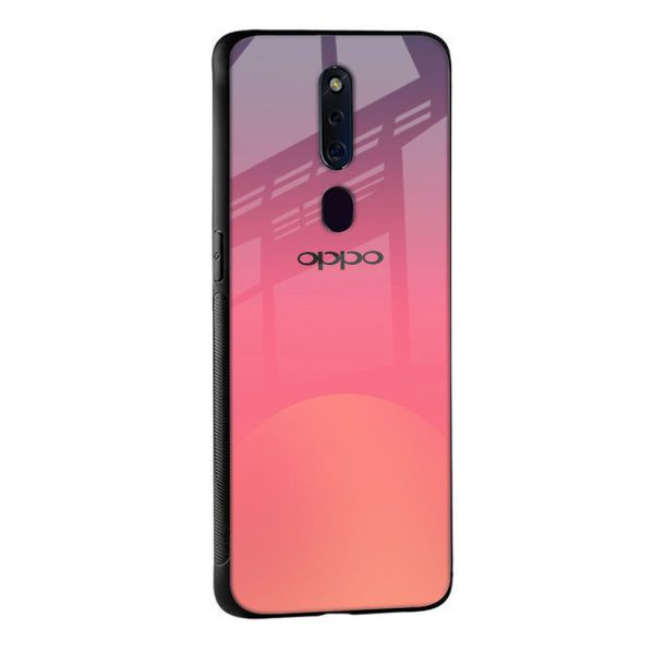 Sunset Orange Glass Case for OPPO A17 Fashion