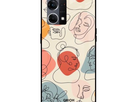 Abstract Faces Glass Case for OPPO F21 Pro 4G on Sale