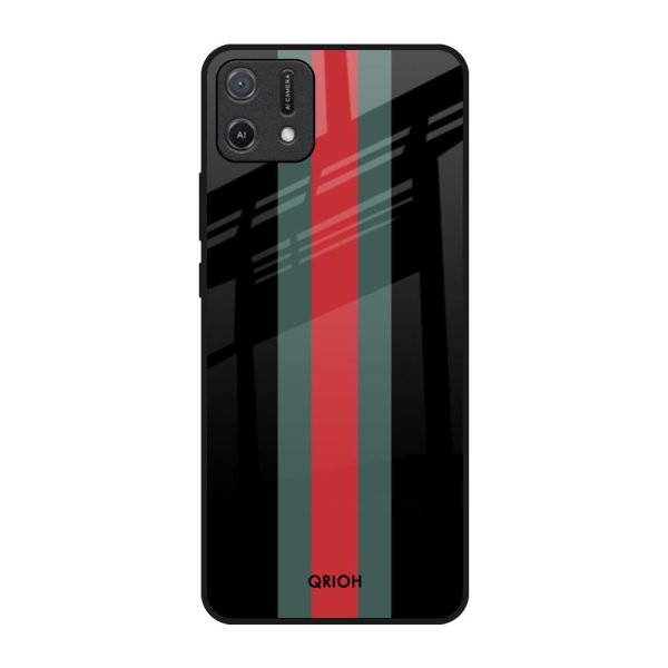 Vertical Stripes Glass Case for Oppo A16K For Sale