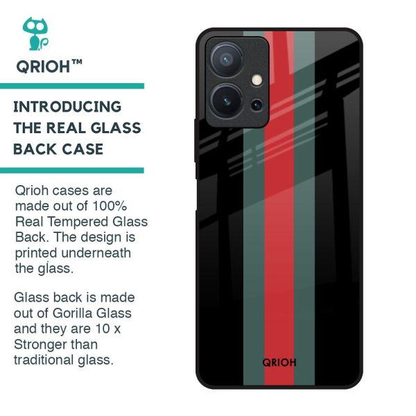 Vertical Stripes Glass Case for Vivo T1 5G Online Sale