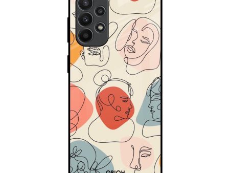 Abstract Faces Glass Case for Samsung Galaxy A23 Fashion