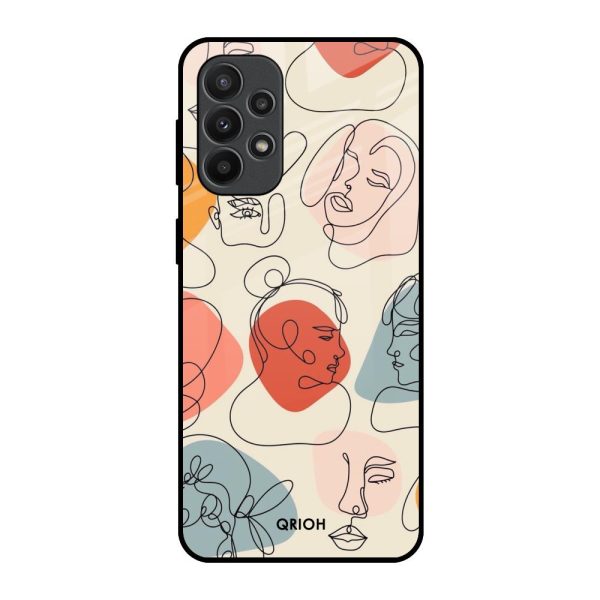 Abstract Faces Glass Case for Samsung Galaxy A23 Fashion