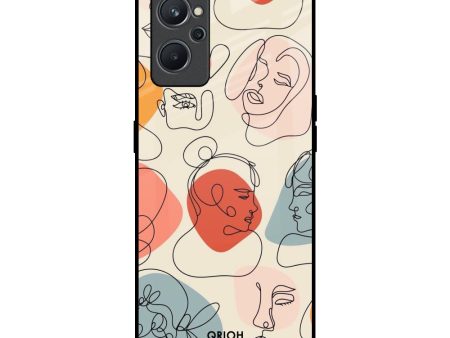 Abstract Faces Glass Case for Realme 9i Online Sale