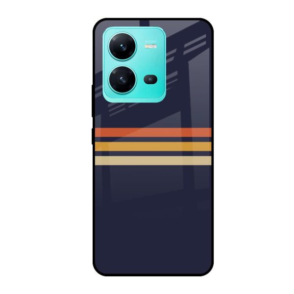 Tricolor Stripes Glass Case For Vivo V25 Online