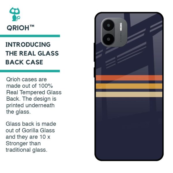 Tricolor Stripes Glass Case For Redmi A1 Online