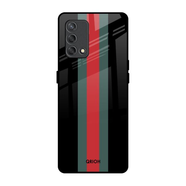 Vertical Stripes Glass Case for Oppo F19s Online now