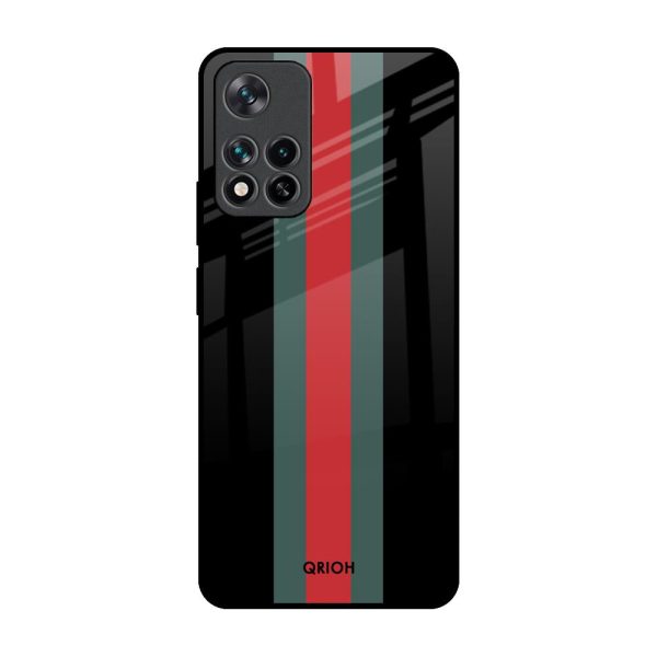 Vertical Stripes Glass Case for Mi 11i Online now