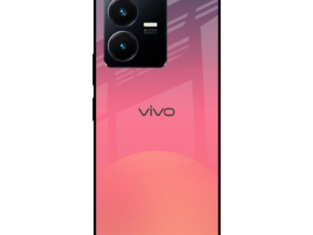 Sunset Orange Glass Case for Vivo Y22 For Sale